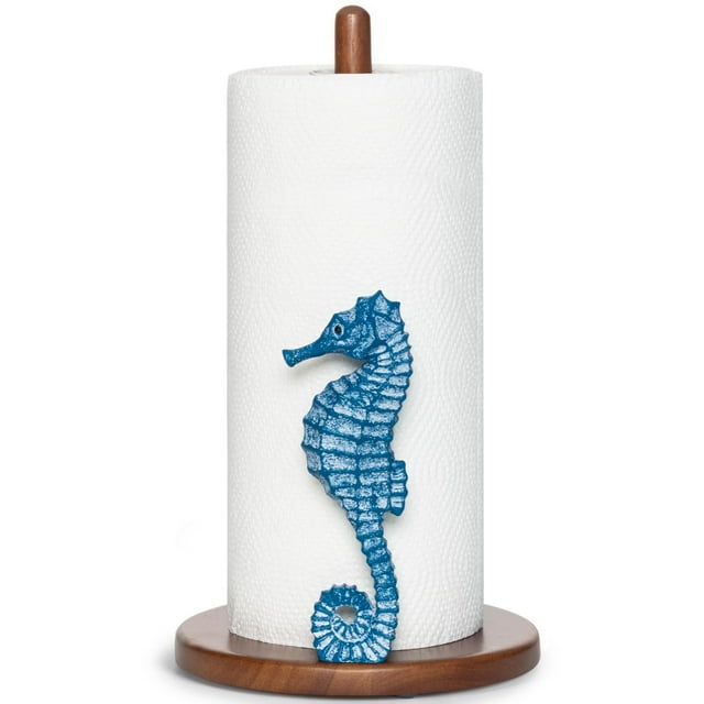 Soporte para toallas de papel YLOVAN Seahorse Beach House Decor, azul