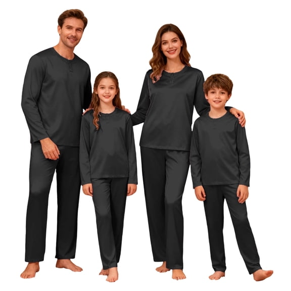 Matching Family Christmas Pajamas Silk Christmas Pajamas Long Sleeve Pullover Holiday Nightwear Top and Pajamas Pants Christmas Eve Clothes