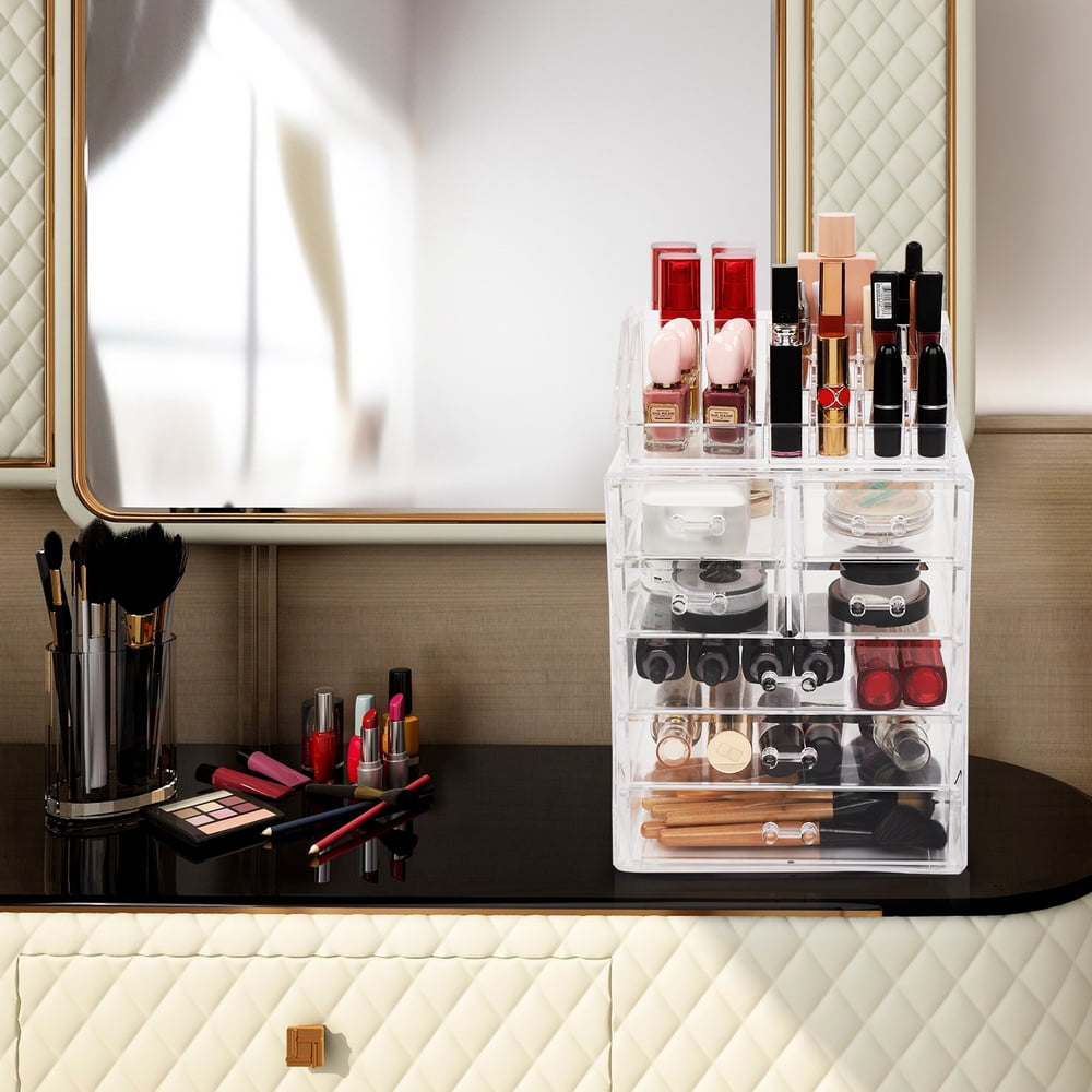 Private Jungle Makeup Organizer Acrylic Cosmetic Storage Drawers and Jewelry Display Box,7 Large Drawers,Transparent Private Jungle Makeup Organizer Acrylic Cosmetic Storage Drawers and Jewelry Display Box,7 Large Drawers,Transparent