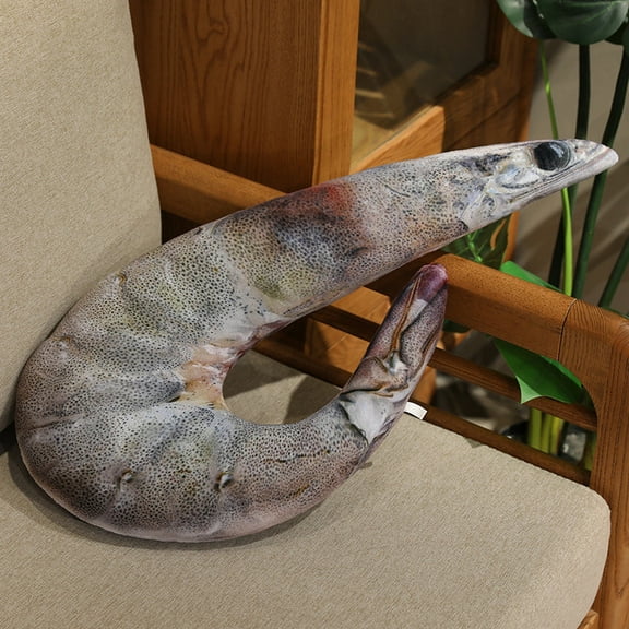 Fresh Shrimp Shaped Pillow Throw Pillow Cushion Plush,Shrimp Toy Throw Pillow Cushion for Home Office Travel15.7in