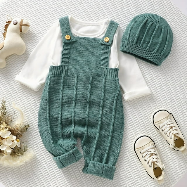 BABY'S DRESS BOYS' JUMPSUIT BABY'S SOLID COLOR GIRLS' KNIT JUMPSUIT WITHOUT TEE