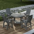 thumbnail image 3 of Wildridge Heritage 5-Piece 48" Pub Counter Set, Dark Gray - Outdoor Weather Resistant Recycled Plastic Furniture for Patio, 3 of 6