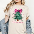 thumbnail image 6 of Glitter Christmas Tree Coquette Bow T‑Shirt, O Come Let Us Adore Him Holiday Tee, 6 of 8
