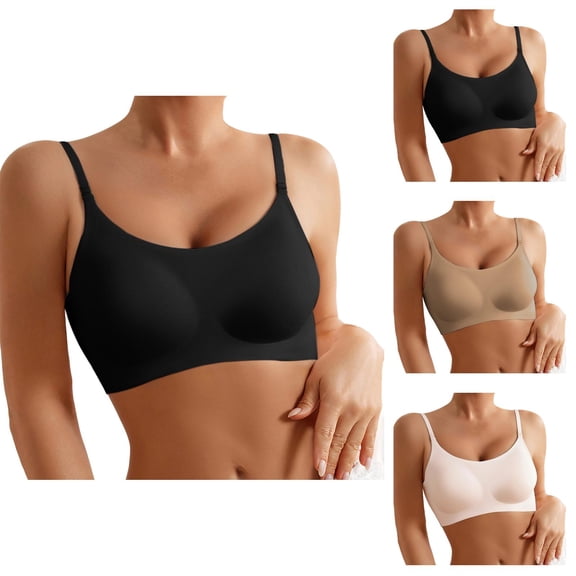 Seamless Bras for Women Comfortable Lightweight Criss Cross Racerback Full Coverage Bralettes Everyday Bra