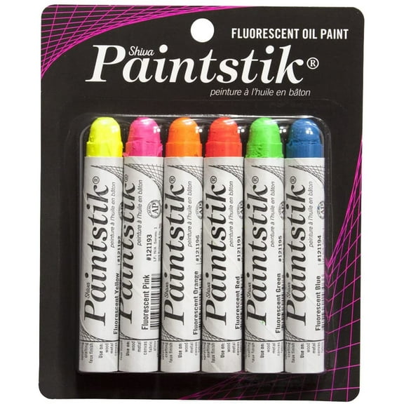 Shiva Oilstik Oil Paint - Set of 6, Fluorescent, 37 ml