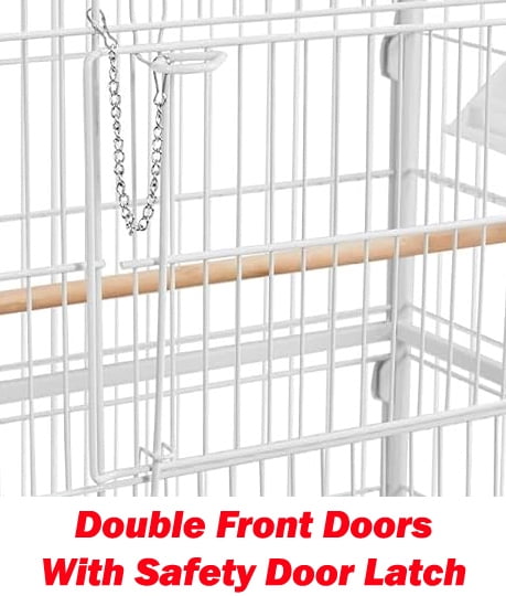 X-LARGE 30.5"x18.5"x52.5"H Bird Flight Parrot Home Rolling Cage Double Large Front Doors Side Doors For Cockatiel African Grey Aviary Budgie