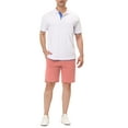 thumbnail image 2 of INSPIRE CHIC Men's Summer Solid Color Slim Fit Flat Front Walk Chino Shorts 34 Pink, 2 of 7
