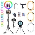 thumbnail image 1 of Anillo de luz RGB para selfies WisaKey de 13 pulgadas con soporte y soportes para teléfono, 1 of 7