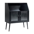thumbnail image 4 of Wine-Specific Glass Door Sideboard Buffet Cabinet - Versatile Side Dining Table-Black, 4 of 9