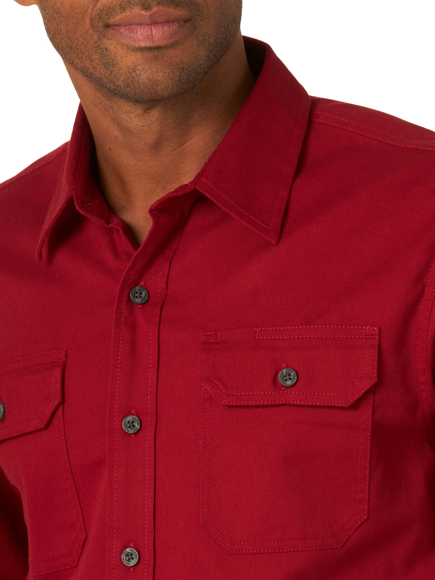 Wrangler Men's Long Sleeve Solid Twill Shirt