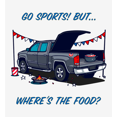 thumbnail image 2 of Go Sports! But Where's the Food? Adult White Long Sleeve Hoodie-Large, 2 of 3
