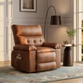 thumbnail image 1 of CazToi Spin Manual Reclining Chair with Massage and Heat, PU Leather Rocker Recliner with 56cm Extra Wide Seat, 1 of 5