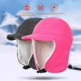 thumbnail image 3 of Chapeau de Sport d'Hiver en Plein Air Visage Oreille Protection Douce en Peluche Résistant au Froid Couleur Unie Bordée Réglable Ski Cyclisme Chapeau de Pointe, 3 of 10