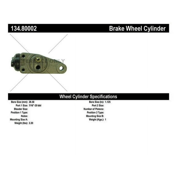 Centric Parts Drum Brake Wheel Cylinder P/N:134.80002