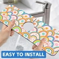 thumbnail image 6 of Boho Rainbow Hippie Floral Kitchen Sink Splash Guard Mat Absorbent Fast Drying Mat Faucet Draining Mat Sink Splash Guard Behind Faucet Drip Catcher for Kitchen Bathroom 5.5"×15", 6 of 6