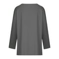 thumbnail image 5 of gakvbuo Fall Women Casual Solid Long Sleeve Shoulder Drop V-Neck T-Shirt Blouse, 5 of 5