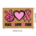 thumbnail image 3 of Cancer Awareness Doormat Ribbon Design Non Ndoor/Outdoor Custom Cancer Doormat Throw Blanket Oversized Thick Rug Dorm Room Rugs Living Room Area Rugs 8x10 under 100 Living Room Rug Thick Carpet Rugs, 3 of 4
