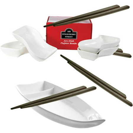 10 Strawberry Street 13-Piece Banzai Sushi Boat Set, Serves 4