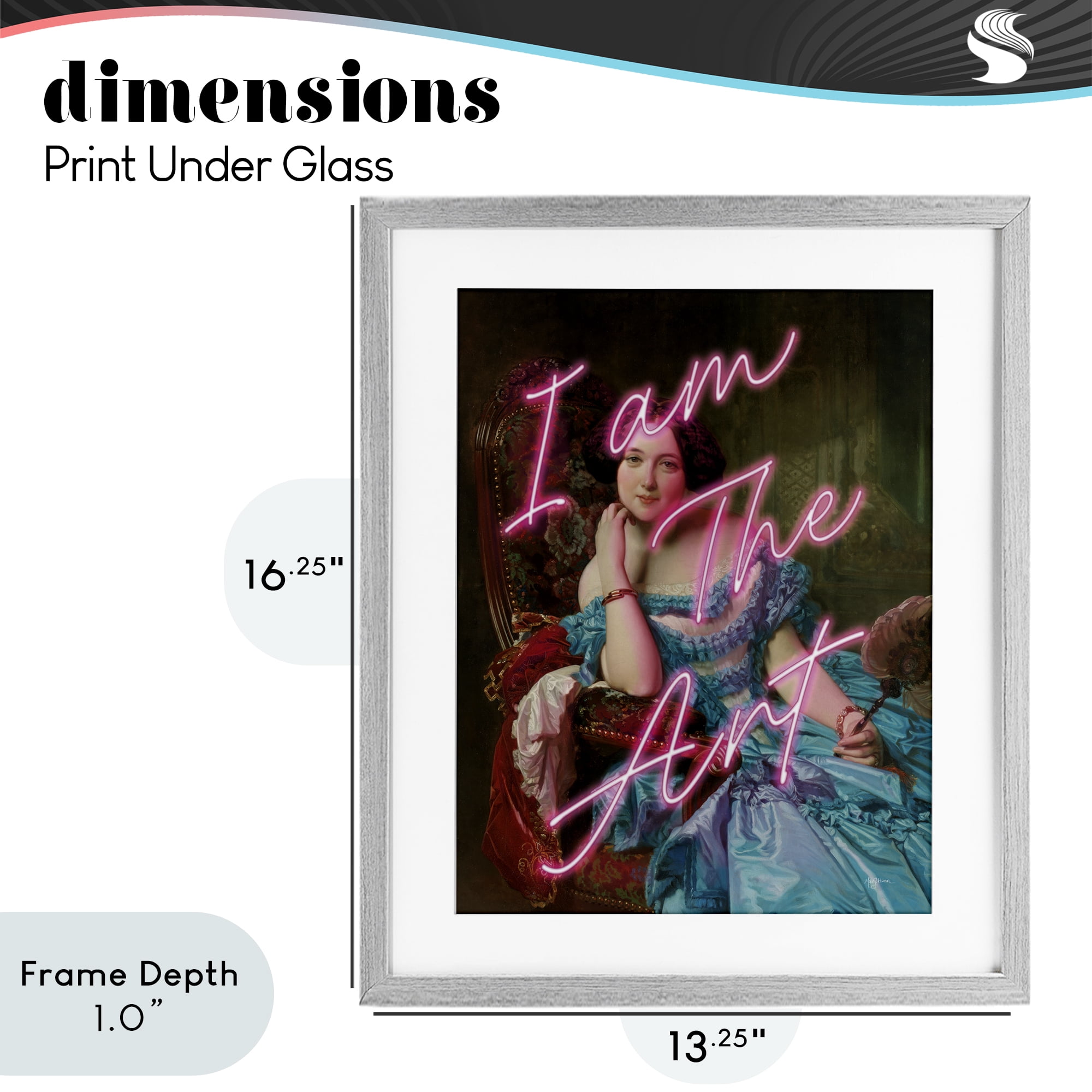 Stupell Industries I Am The Art Portrait Gray Framed Print Under Glass, design by Mary Urban