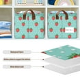 thumbnail image 4 of Yayeee Foldable Storage Basket for Shelves with Handles Waterproof Cloth Bins, Strawberry Pattern, 4 of 7