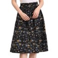 thumbnail image 1 of Allegra K Falda Midi Para Mujer Faldas Con Gradas Casuales Con Cintura Elástica Y Una Línea Negro Morado S, 1 of 6
