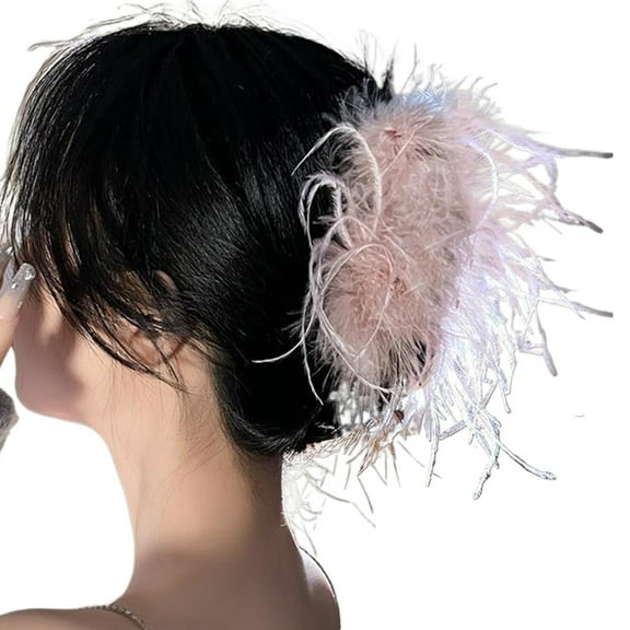 RUISINERY Hair Claw Clip Feathered Theme Hair Claw Clamp Lovely 1920s Hair Holder Barrettes Strong Hold Hairpin for Girls