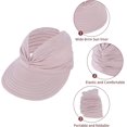 thumbnail image 3 of Chapeaux de Soleil pour Femmes Protection UV Visière Large Bord Chapeaux d'Été avec Queue de Cheval, 3 of 5
