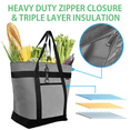 thumbnail image 5 of YIBONIKA Cooler Bag Soft Collapsible Insulated Tote with Thermal Insulation, Leak-Proof, Machine Washable, Holds 30 Cans Perfect for Groceries,Travel,Beach,Picnics,Food Delivery, Gray, 5 of 8