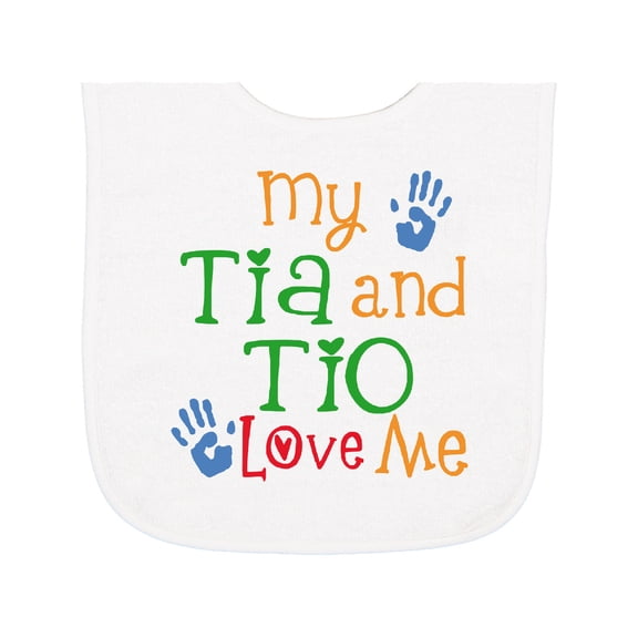 Inktastic Tia and Tio Love Me Baby Terry Cloth Bib