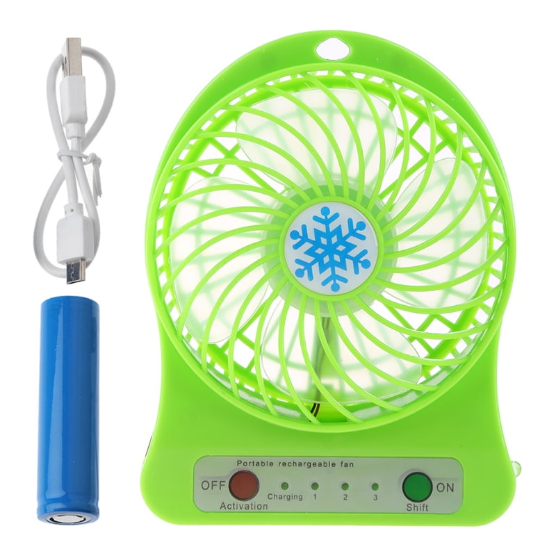 Portable MINI USB Rechargeable LED Light Fan Air Cooler Mini Desk Battery Fan 