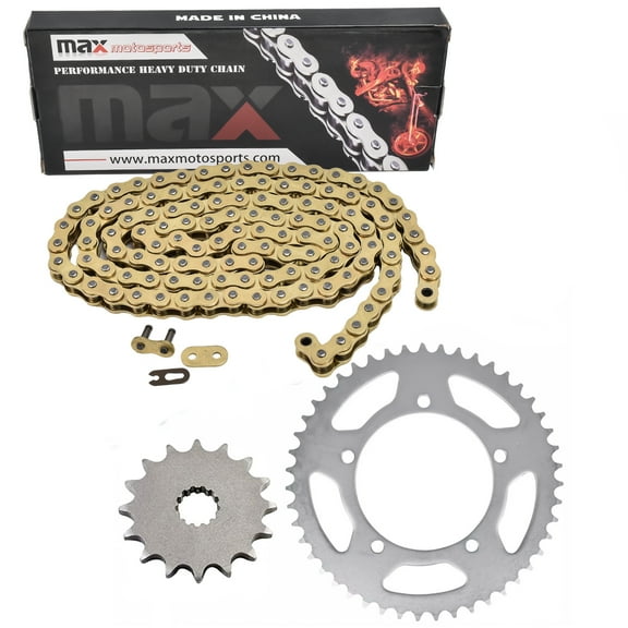 Max Motosports Gold Drive Chain & Sprockets Kit for Suzuki DL650 V-Strom 650 Xt Abs 2004-2024