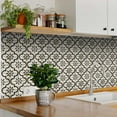 thumbnail image 2 of Mi Alma Peel & Stick Tiles - Gray Black Vintage Flower Vinyl Backsplash 12x12, 2 of 11