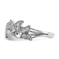 thumbnail image 4 of Sterling Silver Rhodium-plated Butterfly CZ Ring, 4 of 6