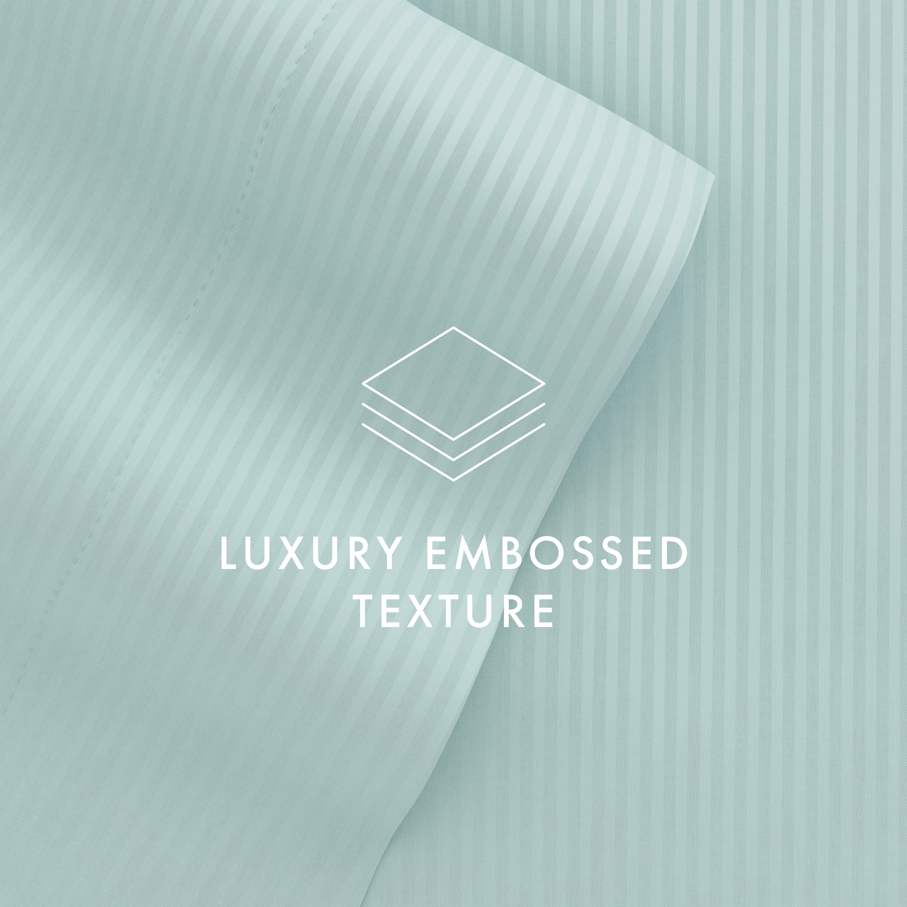 Noble Linens 4 Piece Aqua Striped Embossed Bed Sheet Set, CalKing