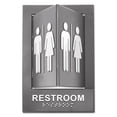 thumbnail image 2 of Advantus 91098 6 x 9 in. Restroom Pop-Out ADA Sign - Tactile Symbol & Braille, Plastic - Gray & White, 2 of 3