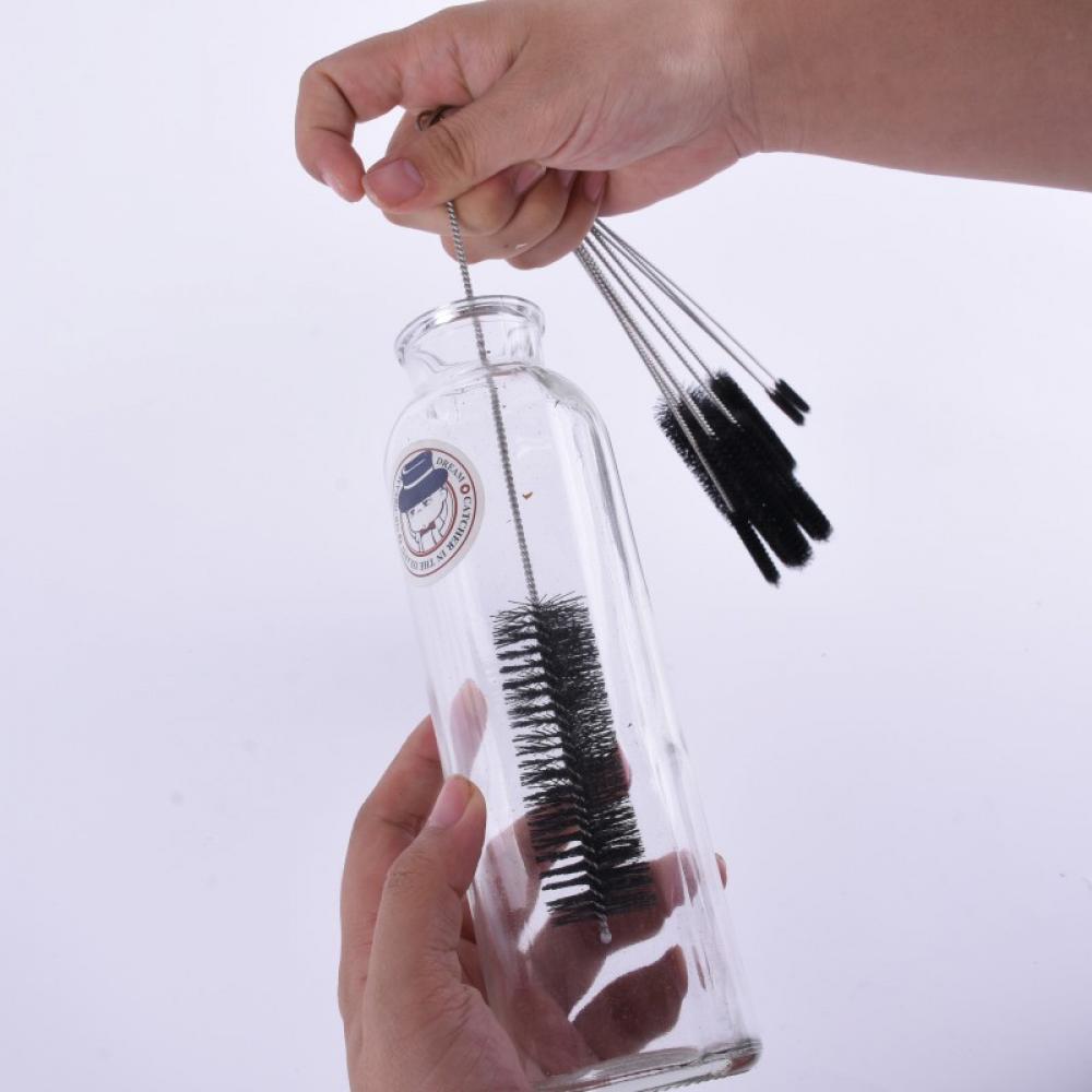 1PC Nylon Straw Brush Cleaner Bottle Tube Pipe Small Long Cup Kitchen Bath  Home Cleaning 10Pcs