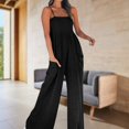 thumbnail image 4 of Combinaison Décontractée pour Femmes, Dos Nu, Taille Haute, Couleur Unie, Plage, 4 of 9