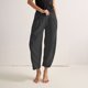 thumbnail image 2 of Pantalones anchos de lino para mujer con cintura elástica - Pantalones holgados y casuales con bolsillos para el verano y la playa, 2 of 6