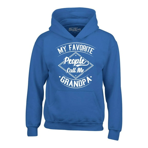 Shop4Ever Men's My Favorite People Call Me Grandpa Hooded Sweatshirt Hoodie X-Large Royal Blue