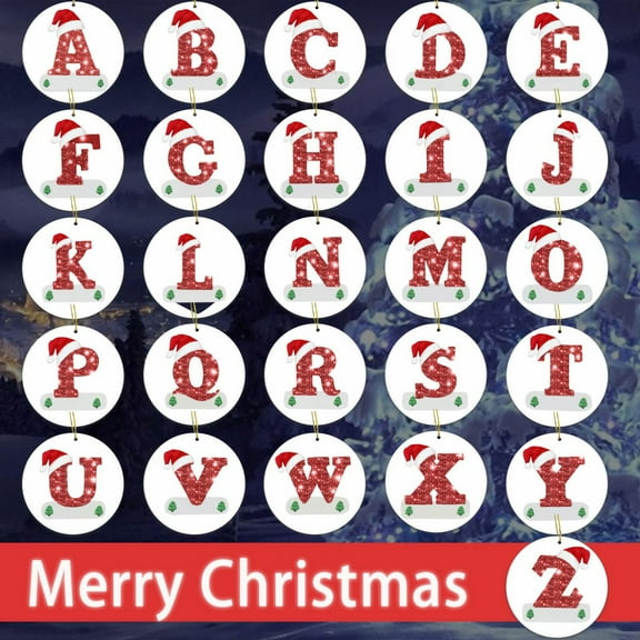 Vikakiooze Christmas Decorations Indoor 26 Letters Christmas Tree Decoration Pendant Christmas Tree Ornaments Personalized DIY Christmas Ornaments Christmas Decoration Xmas Tree Hanging Decor