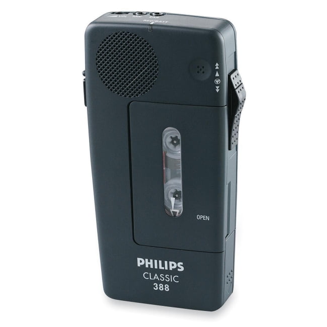 Philips PM388 Mini Cassette Voice Recorder Headphone Portable
