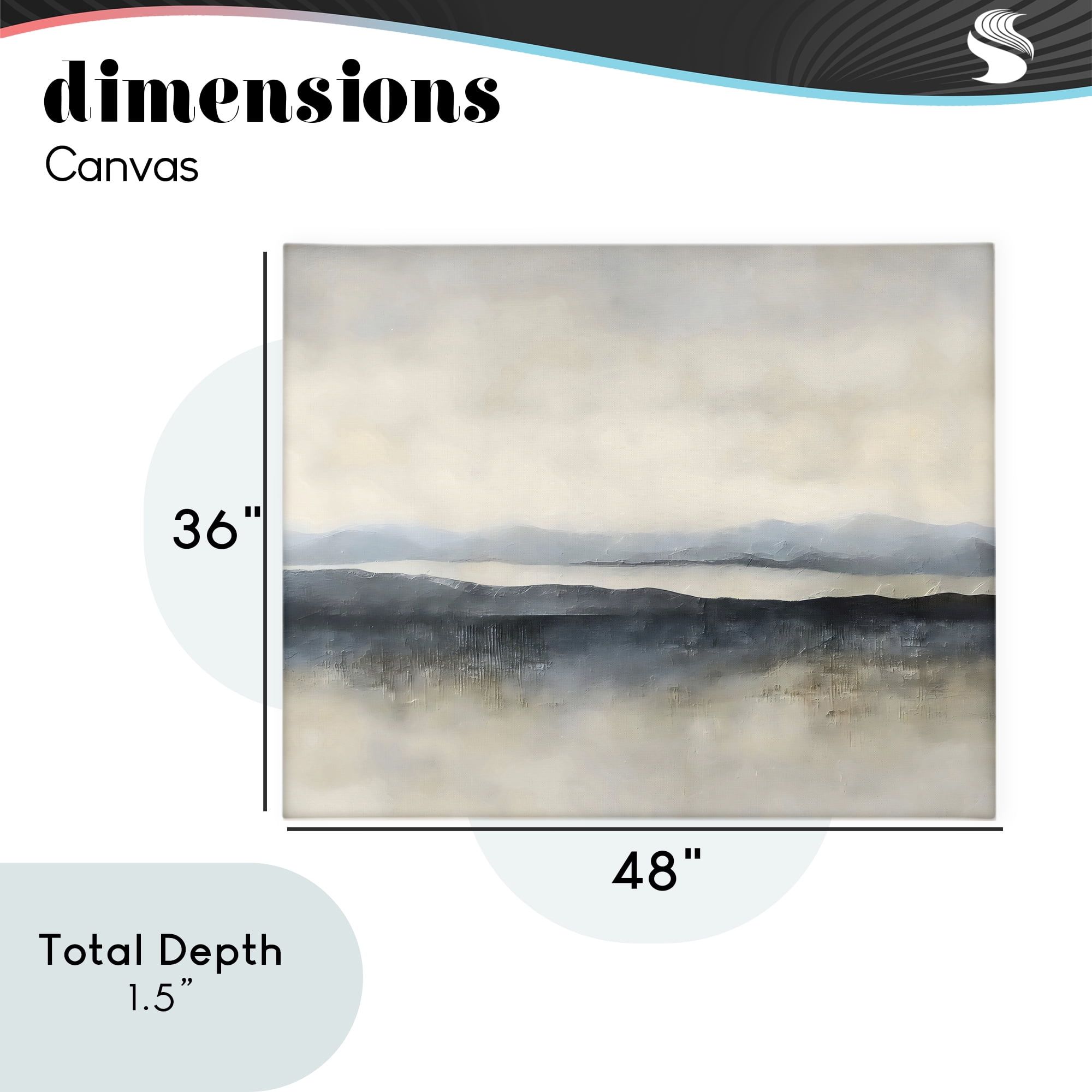 Stupell Industries Misty Muted Horizon Canvas Wall Art, design by Riley B