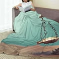 thumbnail image 6 of Salouo Vintage Brass Balance Scale Print Bed Blankets,Flannel Blanket Comfortable Air Conditioning Blanket Lightweight Blanket for Sofa Bed Travel & Couch -60"x50", 6 of 8