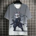 thumbnail image 3 of Camiseta de hombre con diseño de gato samurái japonés, camiseta de verano de moda de manga corta con estampado 3D de dibujos animados, camiseta de anime para hombre, camisetas para hombre, 3 of 5