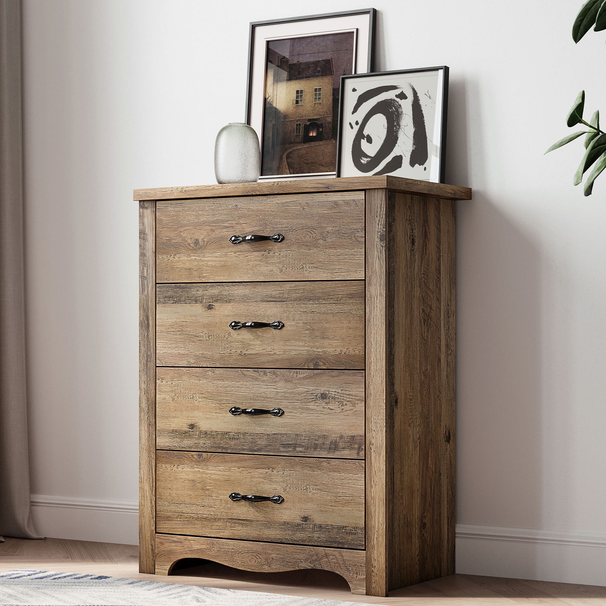 LINSY HOME Dressers for Bedroom, 4 Drawers Chest, Nursery Dresser