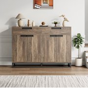 Modern 55 Inch Sideboard Buffet Cabinet – 2 Drawers, 4 Doors, Adjustable Shelf – Kitchen Storage, Coffee Bar Cabinet for Dining Room – Vintage Brown, Datong 41014K