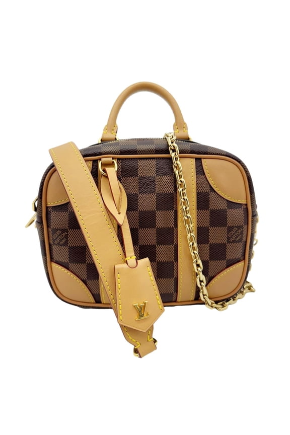 Pre-Owned Louis Vuitton Valisette Souple BB Damier Ebene Shoulder Bag Brown