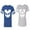 Men Royal / Women Heather, variant on Halloween Jack Mouse EarsUnisex Couple Matching Cotton Jersey style T-Shirt Contrasting stripes on sleeves (Men Royal / Women Pink) (Men L / Women M)