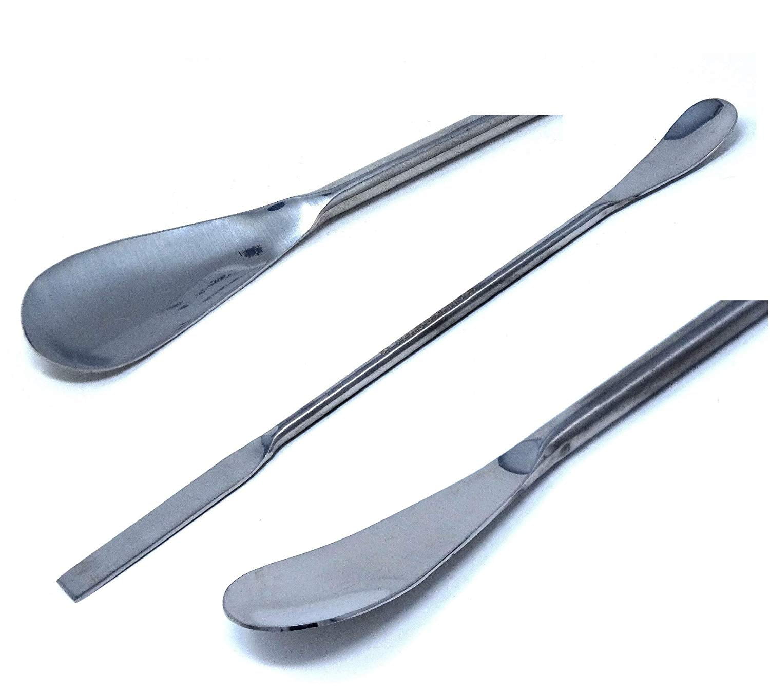 A2Z-PTSQSP7 PTFE Coated Stainless Steel Double Ended Micro Lab Spatula 7 Length Square & Flat Spoon End 