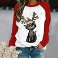 thumbnail image 1 of Puntoco Tallas grandes Mujer Manga larga Navidad Impreso O-cuello tops Camiseta Blusa Puntoco Puntoco-619, 1 of 4